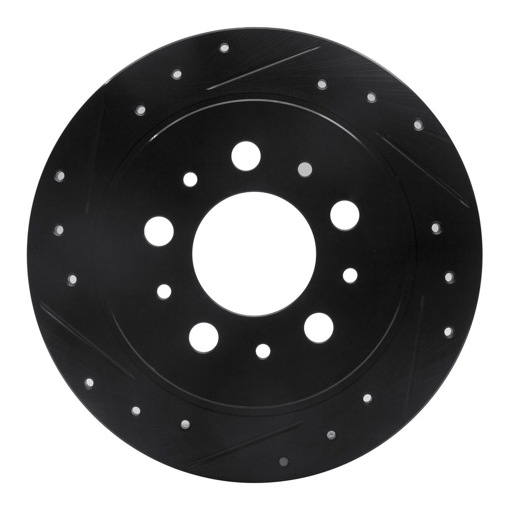 Dynamic Friction 633-27020L - Drilled and Slotted Black Zinc Brake Rotor