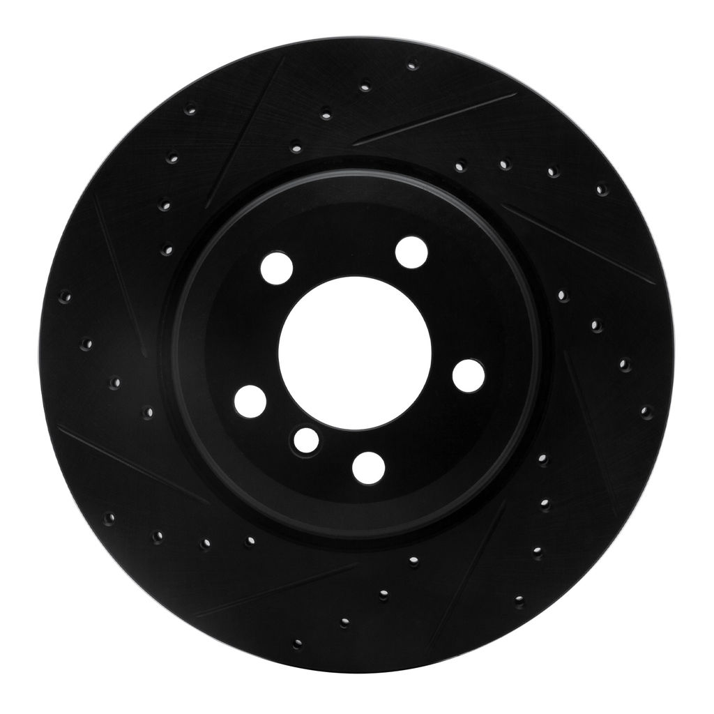 Dynamic Friction 633-31059L - Drilled and Slotted Black Zinc Brake Rotor