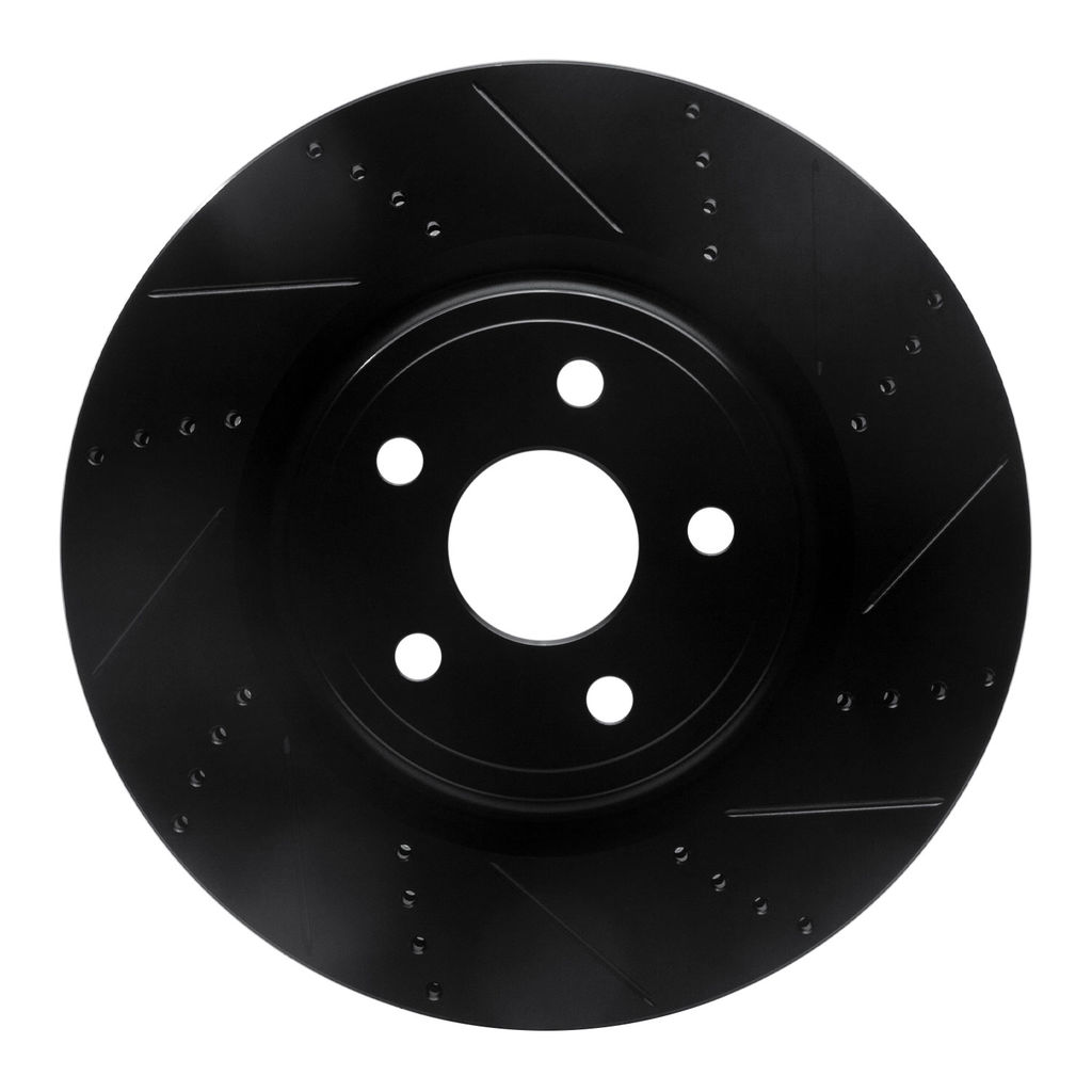 Dynamic Friction 633-42009R - Drilled and Slotted Black Zinc Brake Rotor