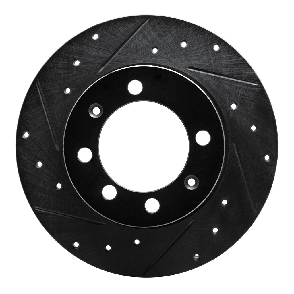 Dynamic Friction 633-65000L - Drilled and Slotted Black Zinc Brake Rotor