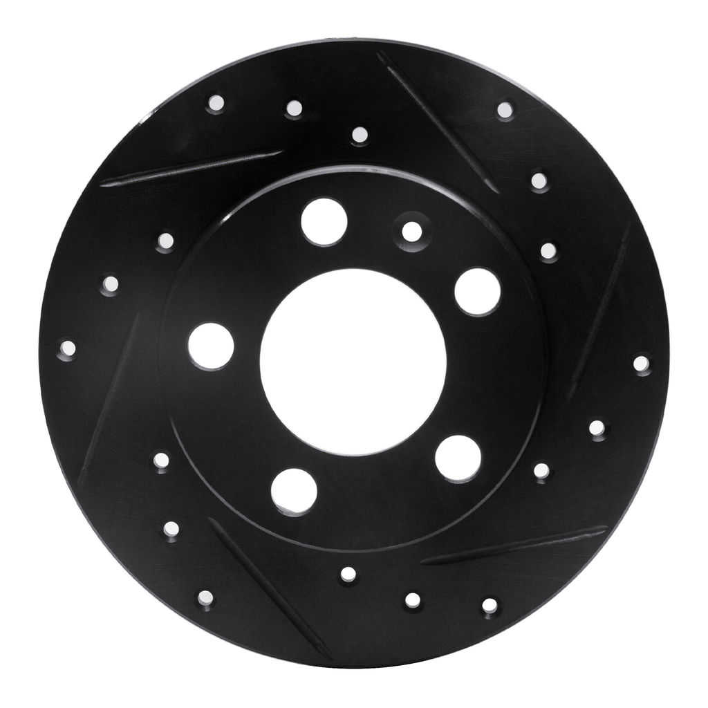 Dynamic Friction 633-74019L - Drilled and Slotted Black Zinc Brake Rotor