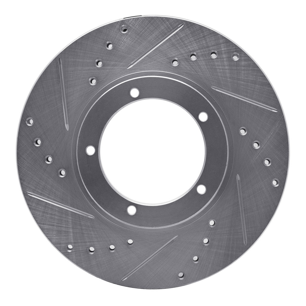 Dynamic Friction 631-02001L - Drilled and Slotted Silver Zinc Brake Rotor