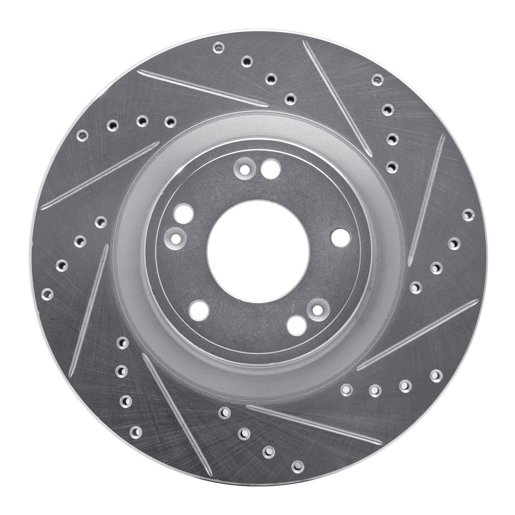 Dynamic Friction 631-03030R - Drilled and Slotted Silver Zinc Brake Rotor