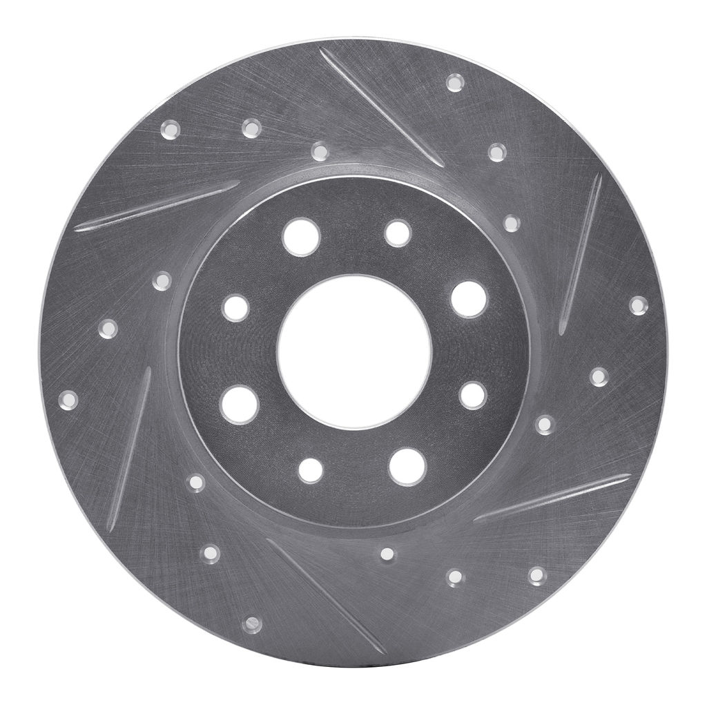Dynamic Friction 631-07005R - Drilled and Slotted Silver Zinc Brake Rotor