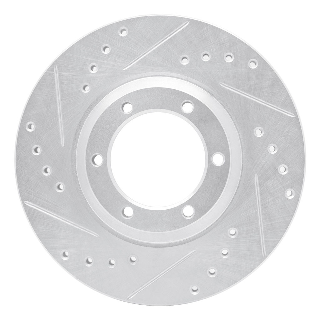 Dynamic Friction 631-37006L - Drilled and Slotted Silver Zinc Brake Rotor