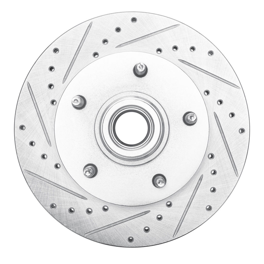 Dynamic Friction 631-54129L - Drilled and Slotted Silver Zinc Brake Rotor