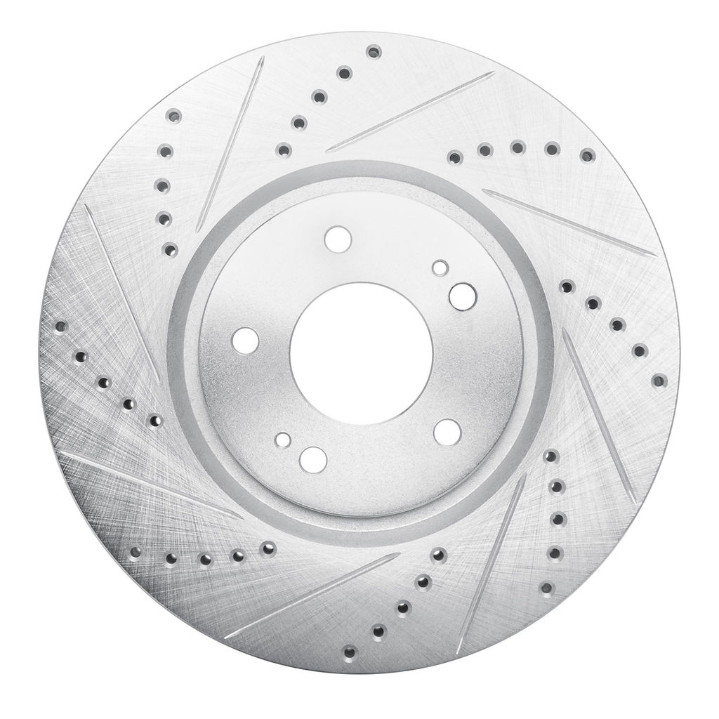 Dynamic Friction 631-72035L - Drilled and Slotted Silver Zinc Brake Rotor