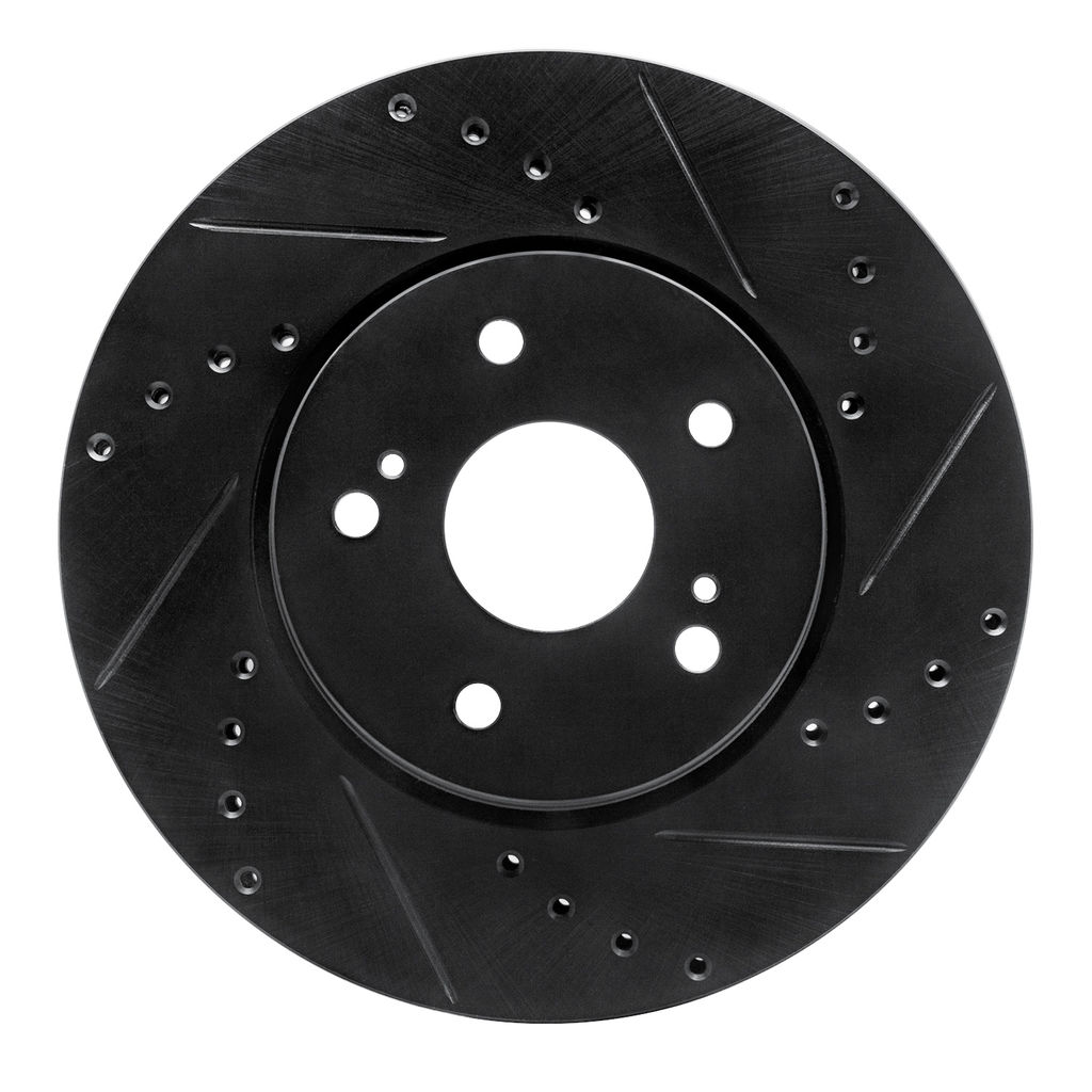 Dynamic Friction 633-01007R - Drilled and Slotted Black Zinc Brake Rotor