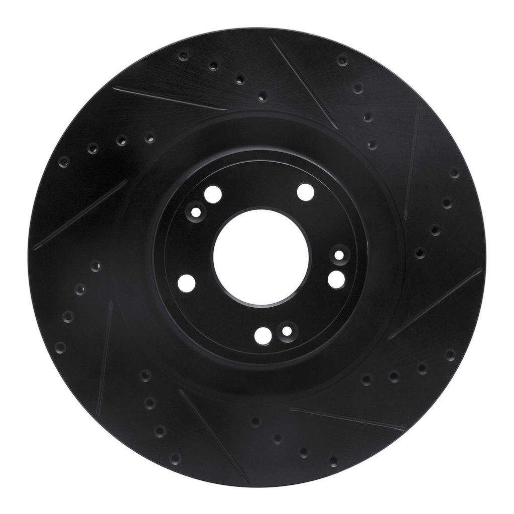 Dynamic Friction 633-03036R - Drilled and Slotted Black Zinc Brake Rotor