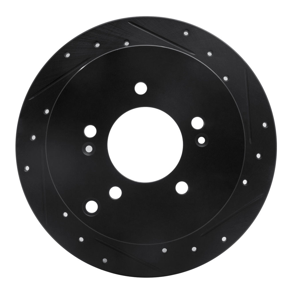 Dynamic Friction 633-03044R - Drilled and Slotted Black Zinc Brake Rotor
