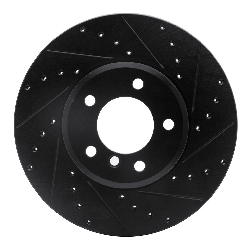 Dynamic Friction 633-31062R - Drilled and Slotted Black Zinc Brake Rotor