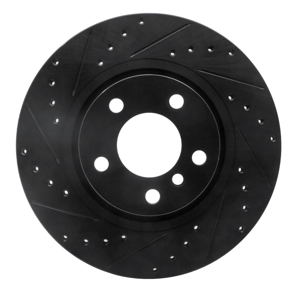 Dynamic Friction 633-31152L - Drilled and Slotted Black Zinc Brake Rotor