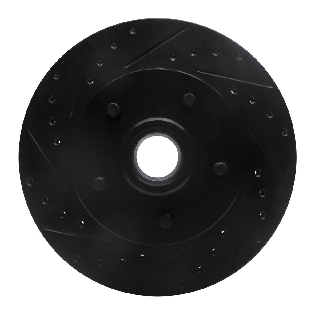 Dynamic Friction 633-47065L - Drilled and Slotted Black Zinc Brake Rotor
