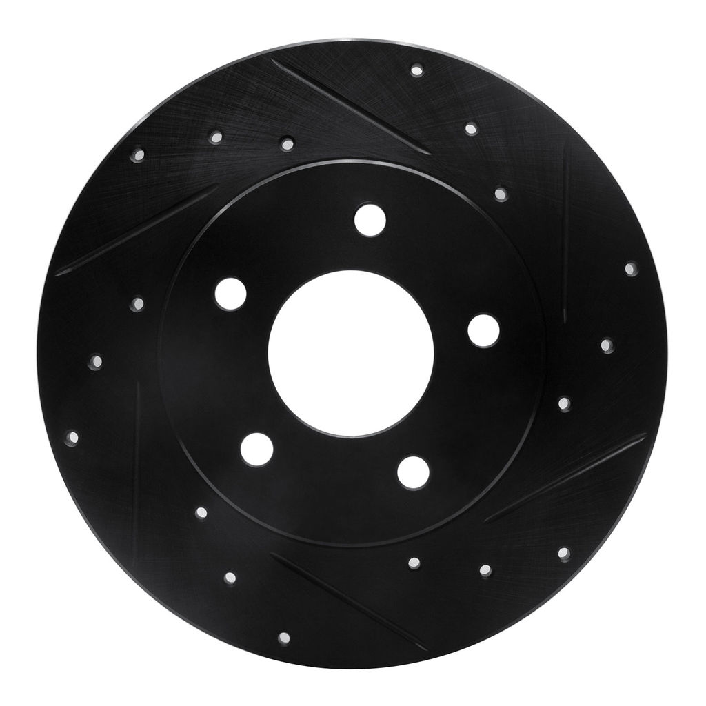Dynamic Friction 633-52010R - Drilled and Slotted Black Zinc Brake Rotor