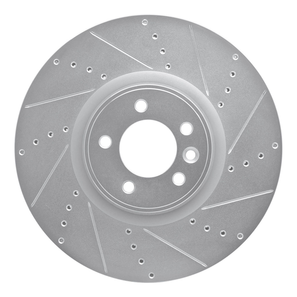Dynamic Friction 631-11021R - Drilled and Slotted Silver Zinc Brake Rotor