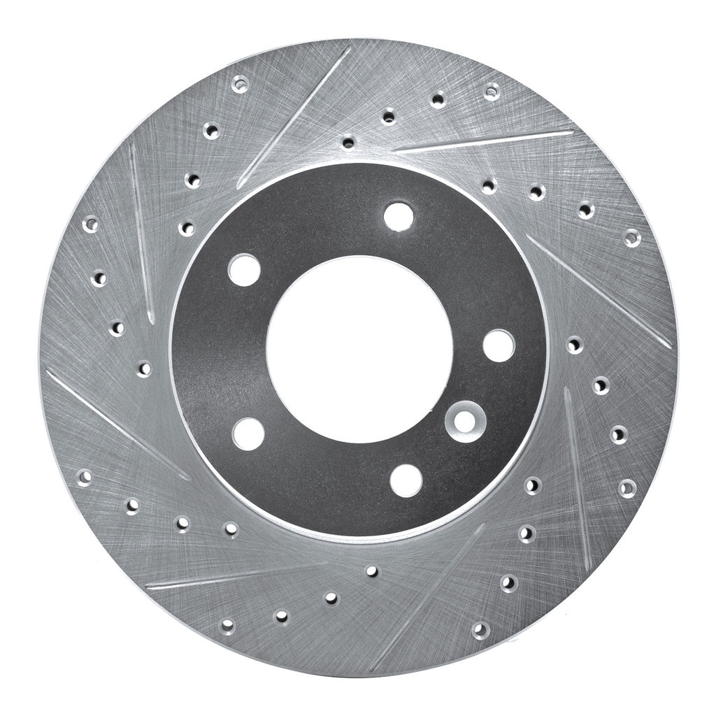 Dynamic Friction 631-20003L - Drilled and Slotted Silver Zinc Brake Rotor