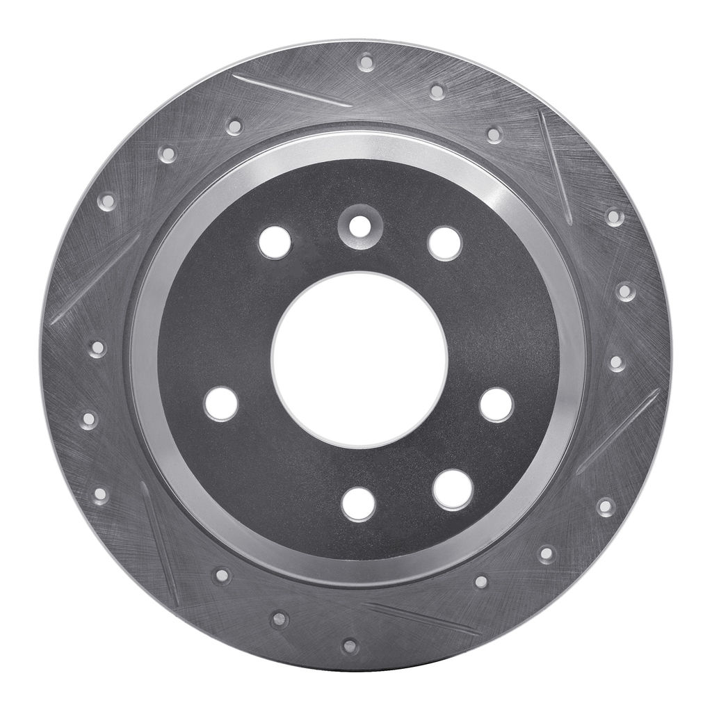 Dynamic Friction 631-20004R - Drilled and Slotted Silver Zinc Brake Rotor