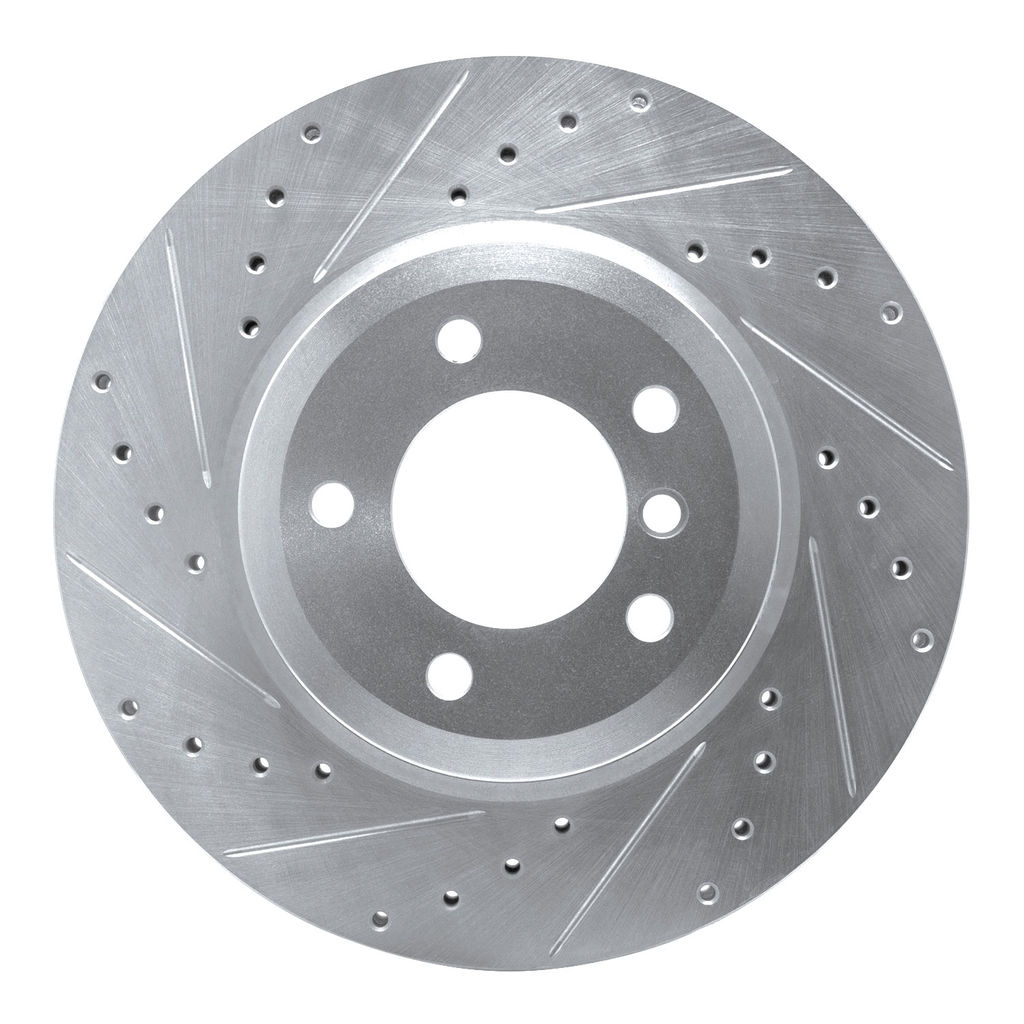 Dynamic Friction 631-31048L - Drilled and Slotted Silver Zinc Brake Rotor