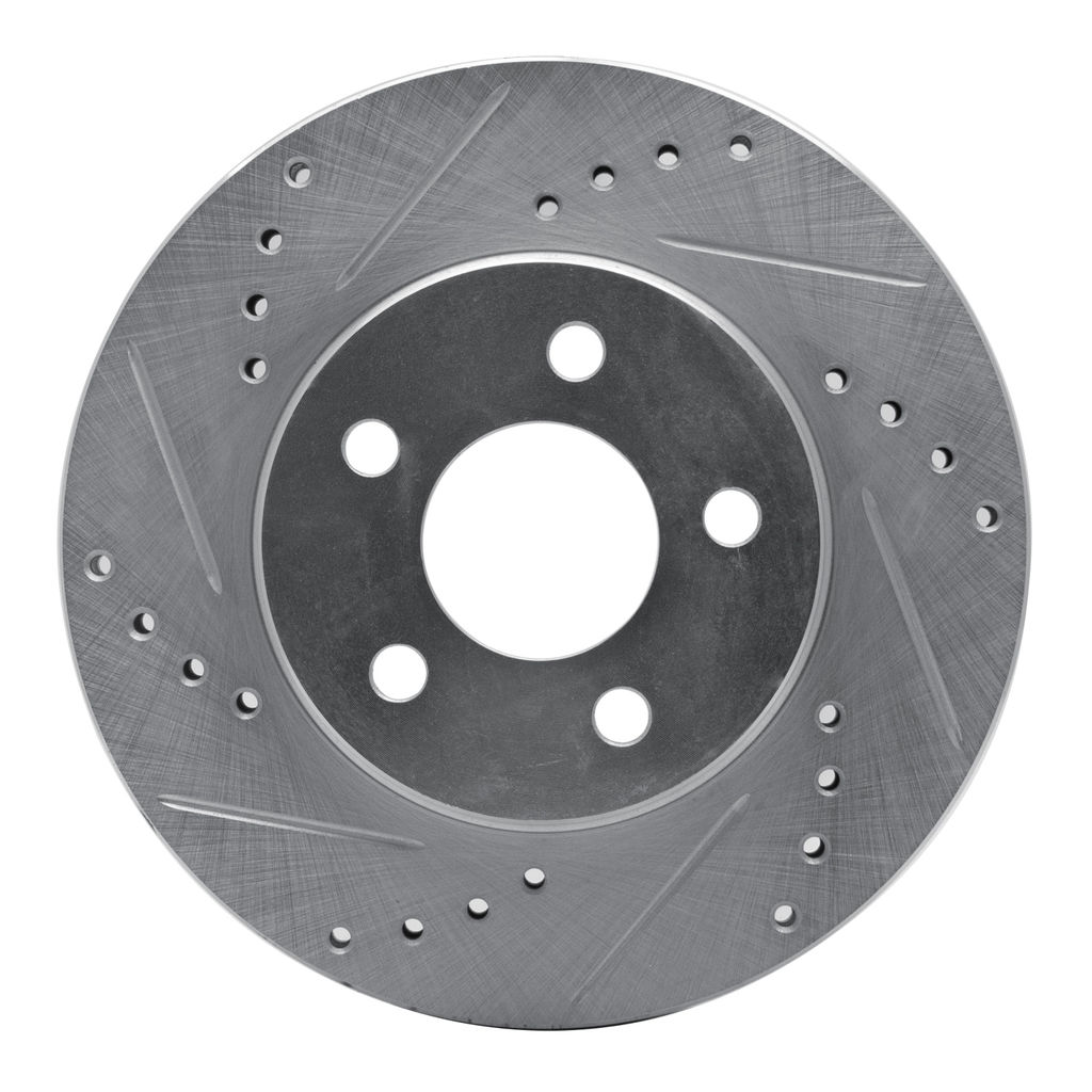 Dynamic Friction 631-40016L - Drilled and Slotted Silver Zinc Brake Rotor