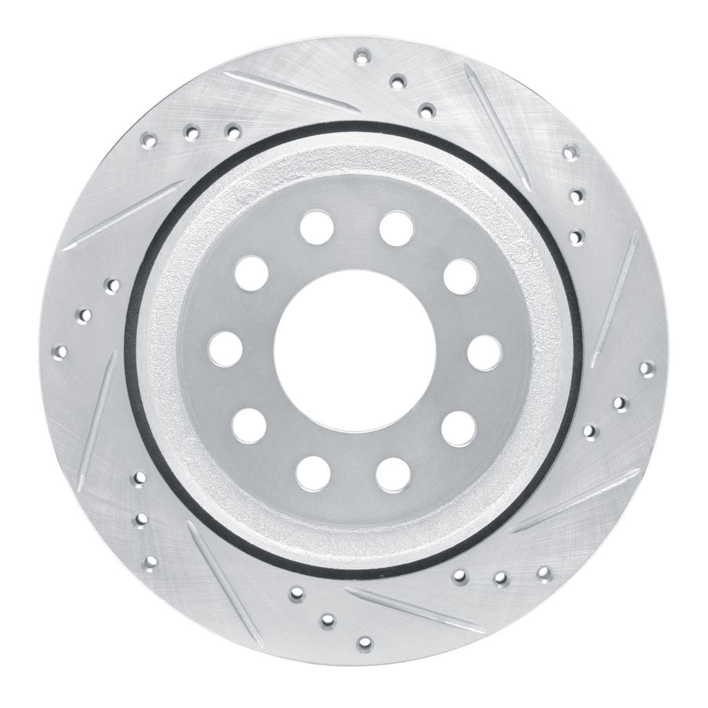 Dynamic Friction 631-55003R - Drilled and Slotted Silver Zinc Brake Rotor