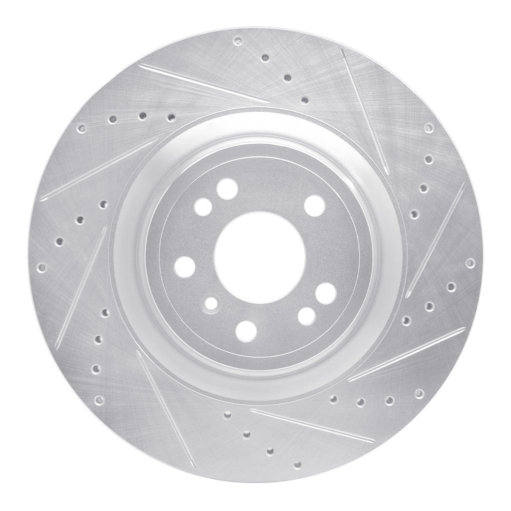 Dynamic Friction 631-63146R - Drilled and Slotted Silver Zinc Brake Rotor