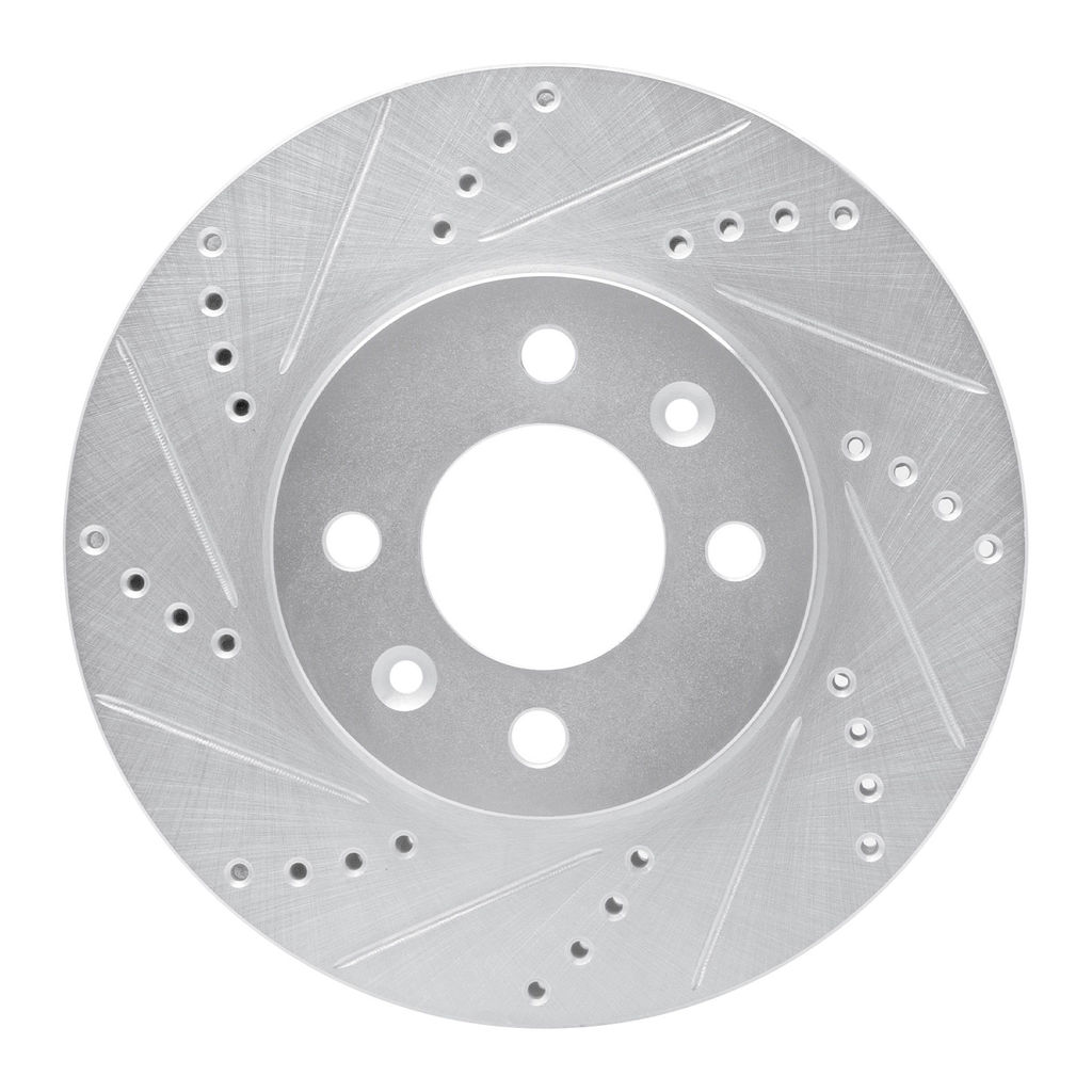 Dynamic Friction 631-65007L - Drilled and Slotted Silver Zinc Brake Rotor