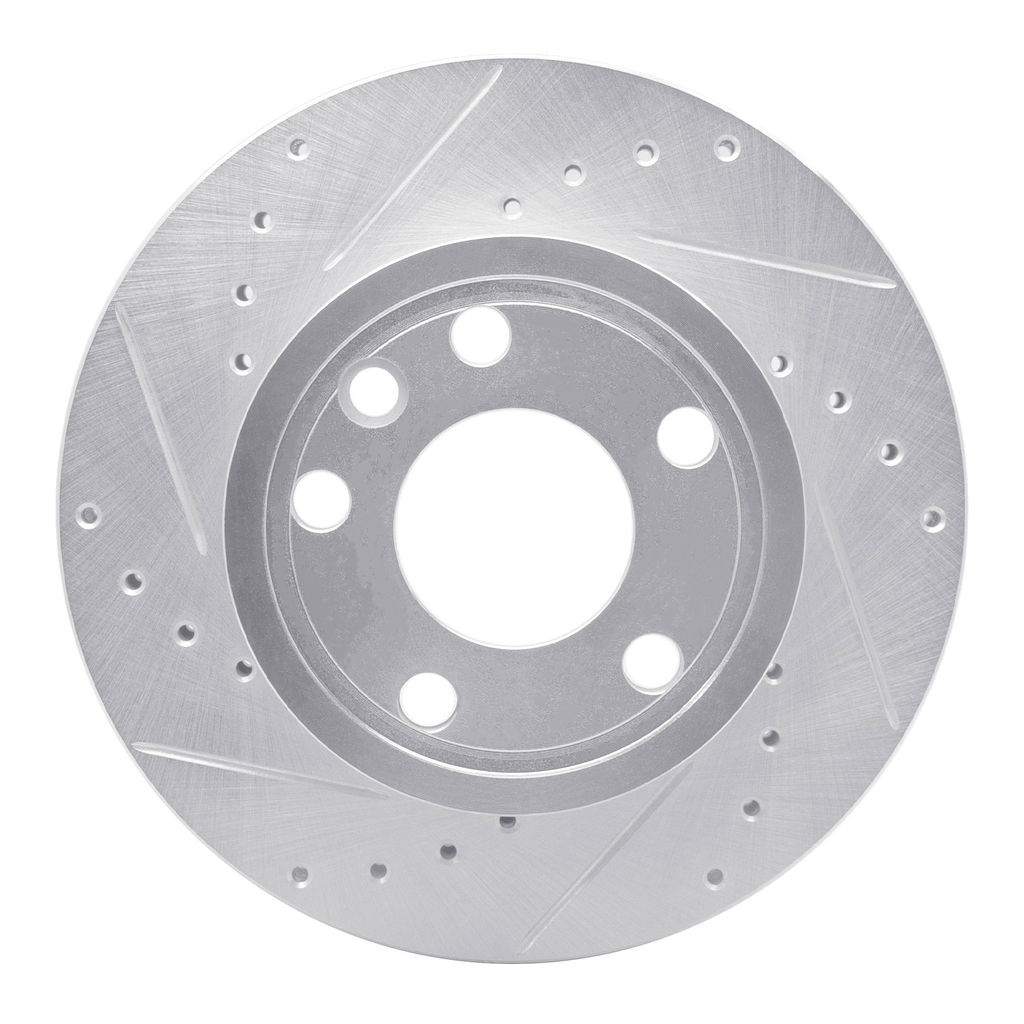 Dynamic Friction 631-74040L - Drilled and Slotted Silver Zinc Brake Rotor