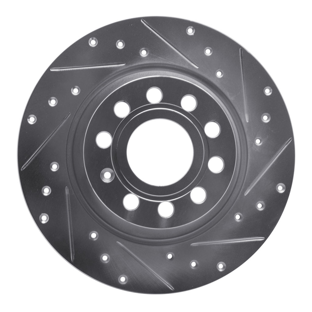 Dynamic Friction 631-74055R - Drilled and Slotted Silver Zinc Brake Rotor