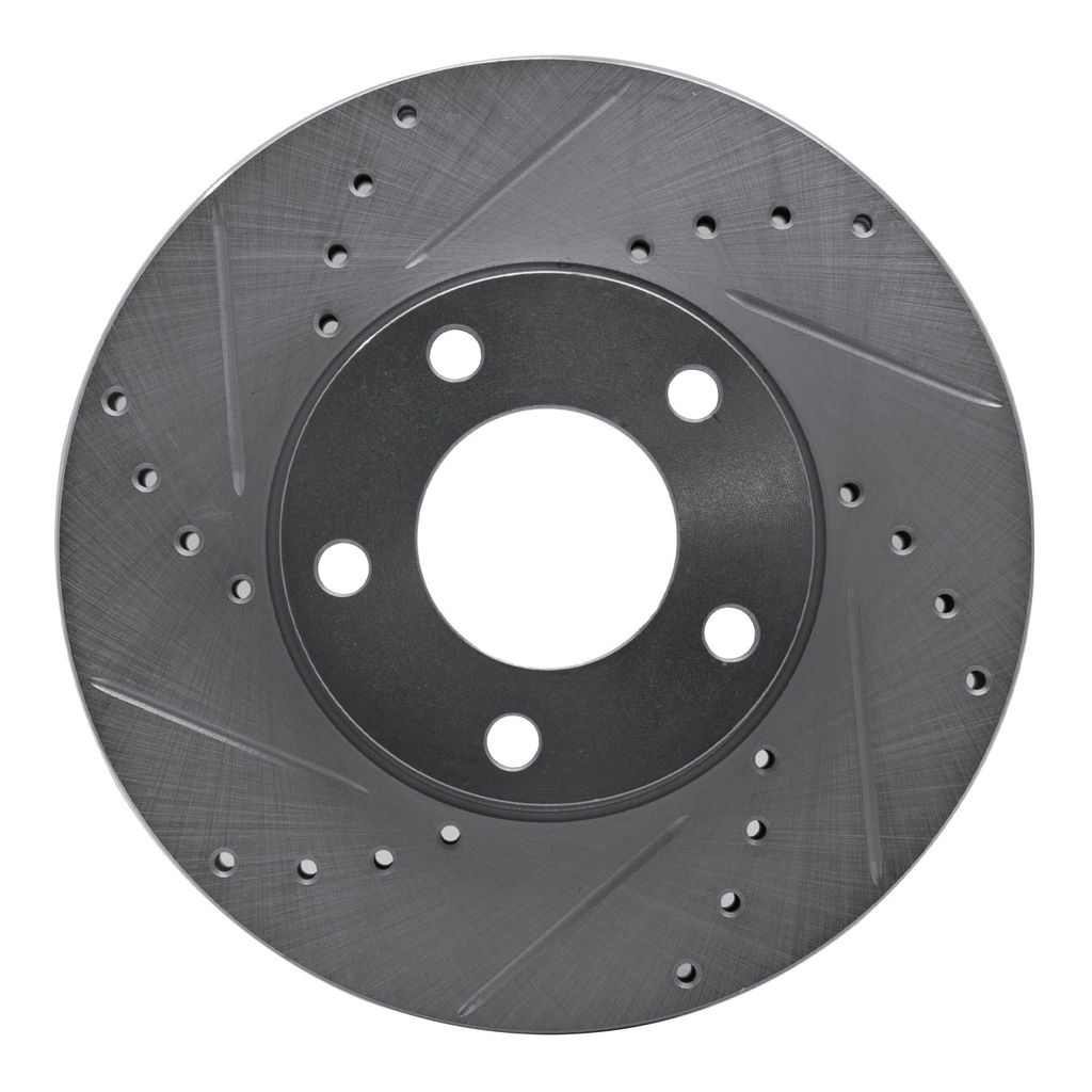 Dynamic Friction 631-80041L - Drilled and Slotted Silver Zinc Brake Rotor