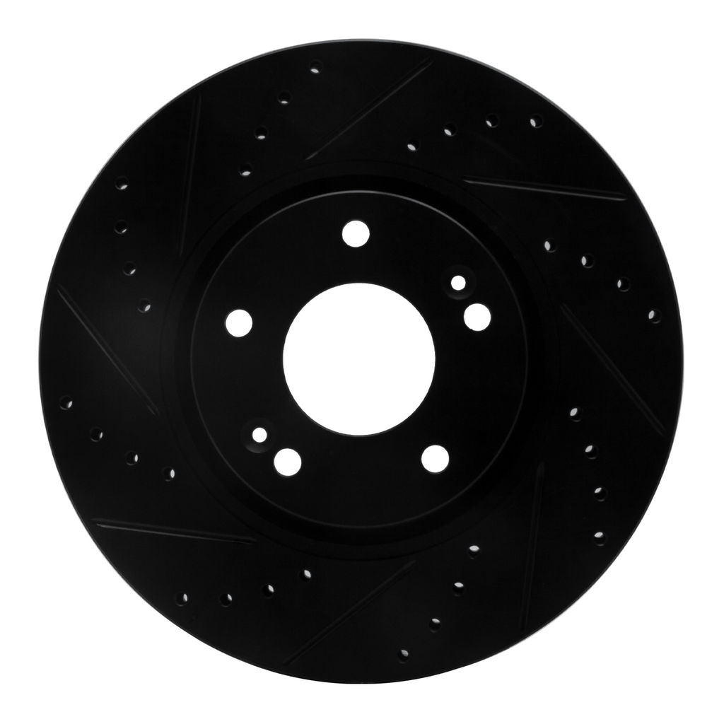 Dynamic Friction 633-03020L - Drilled and Slotted Black Zinc Brake Rotor