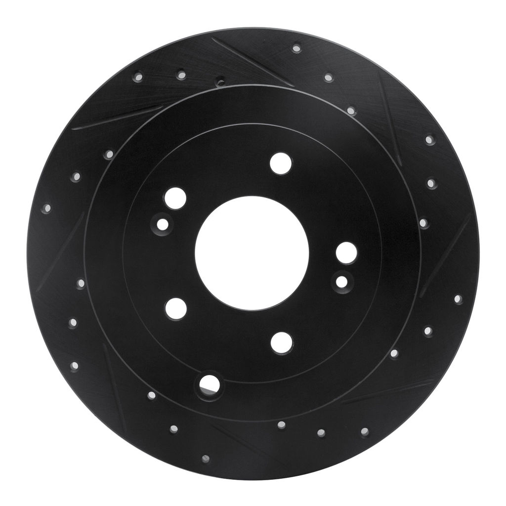 Dynamic Friction 633-03046R - Drilled and Slotted Black Zinc Brake Rotor