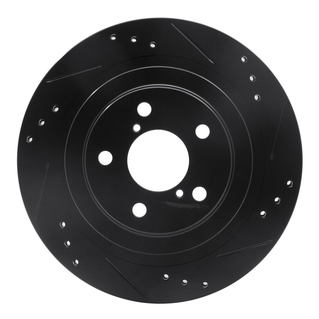 Dynamic Friction 633-13019R - Drilled and Slotted Black Zinc Brake Rotor