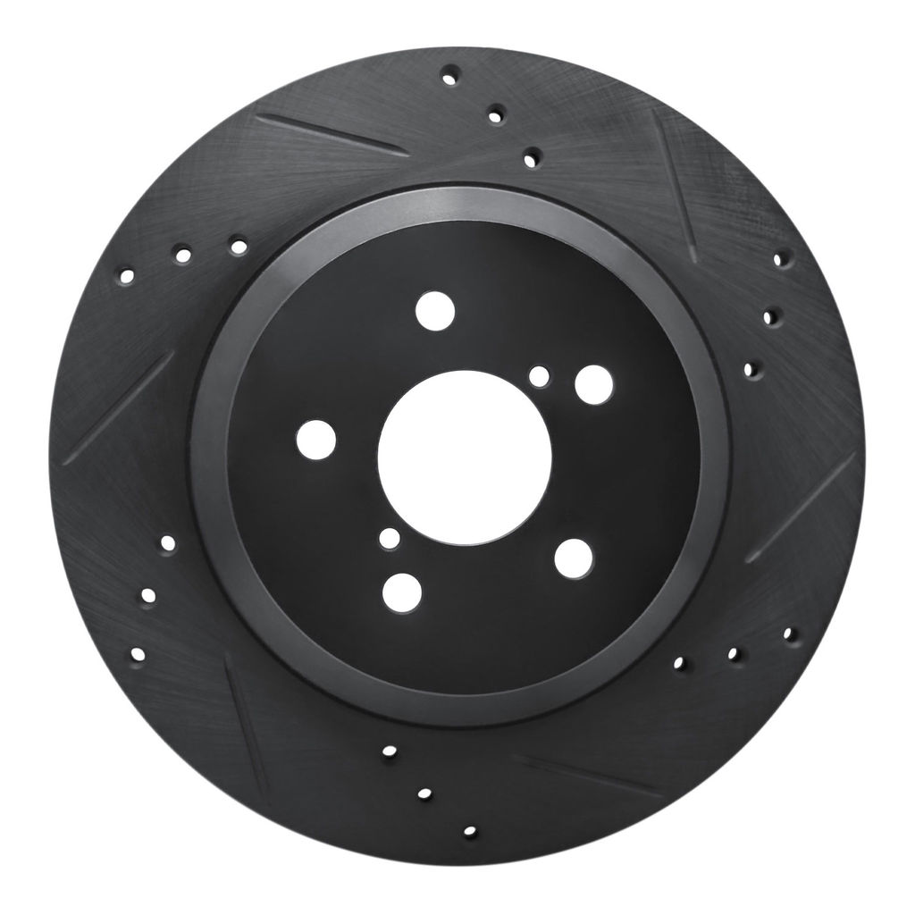 Dynamic Friction 633-13047R - Drilled and Slotted Black Zinc Brake Rotor