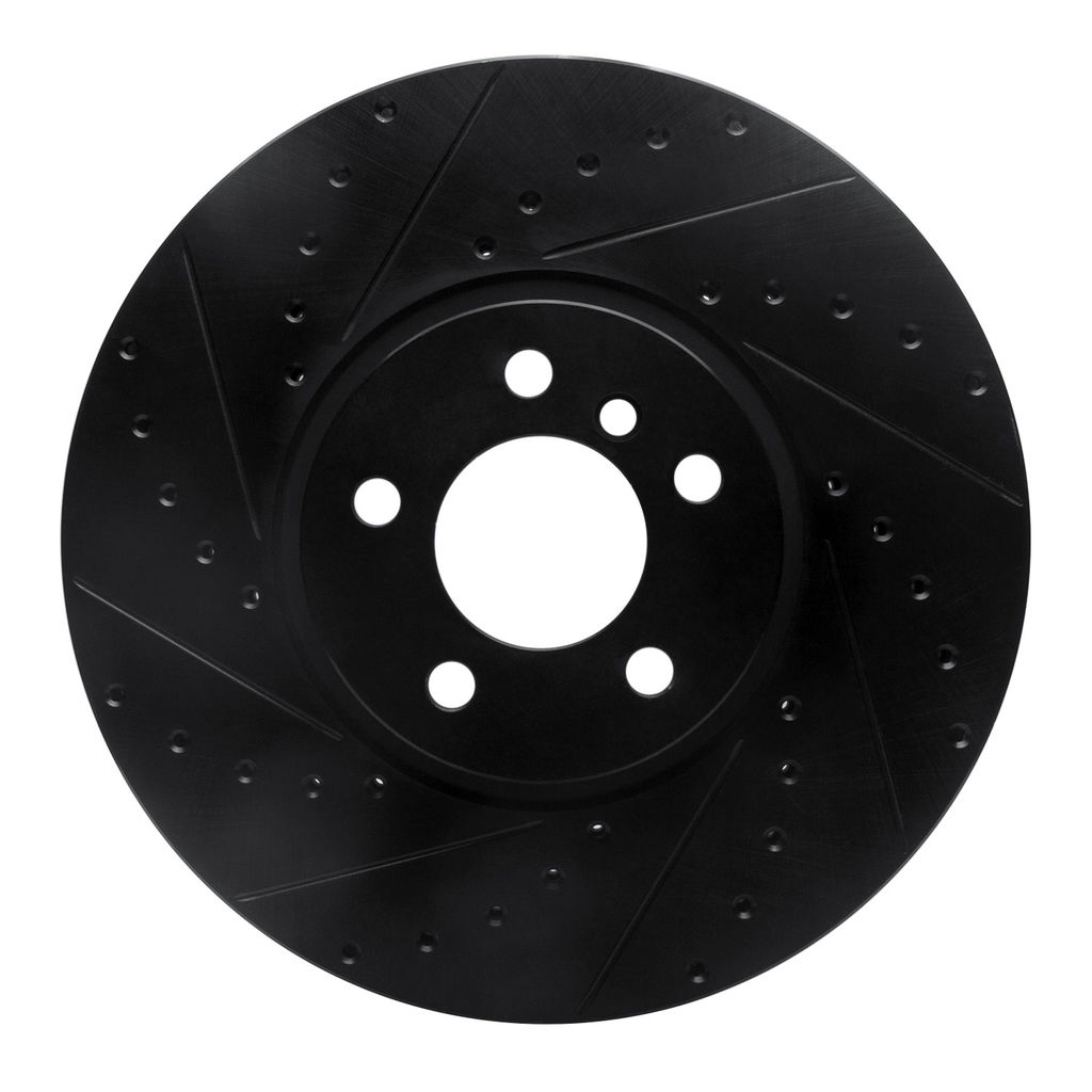 Dynamic Friction 633-31137L - Drilled and Slotted Black Zinc Brake Rotor