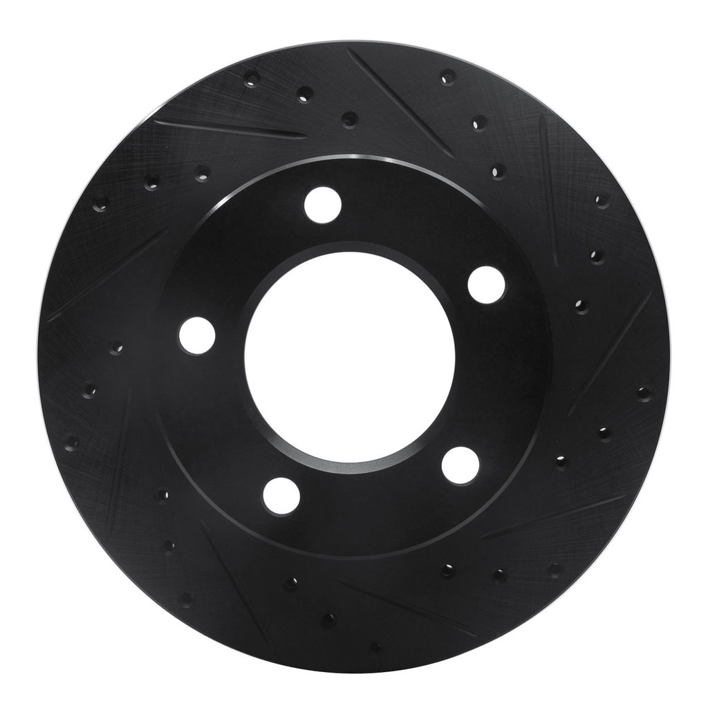 Dynamic Friction 633-42017R - Drilled and Slotted Black Zinc Brake Rotor
