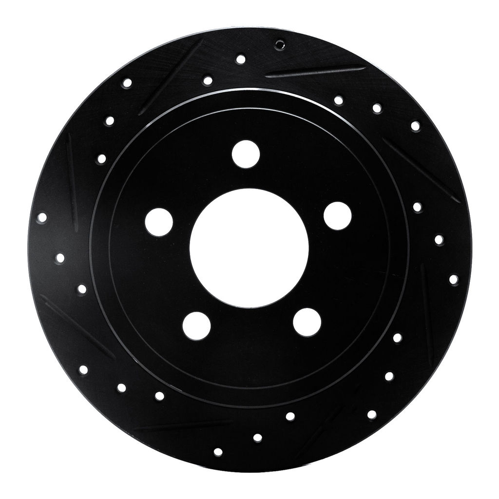 Dynamic Friction 633-42028L - Drilled and Slotted Black Zinc Brake Rotor
