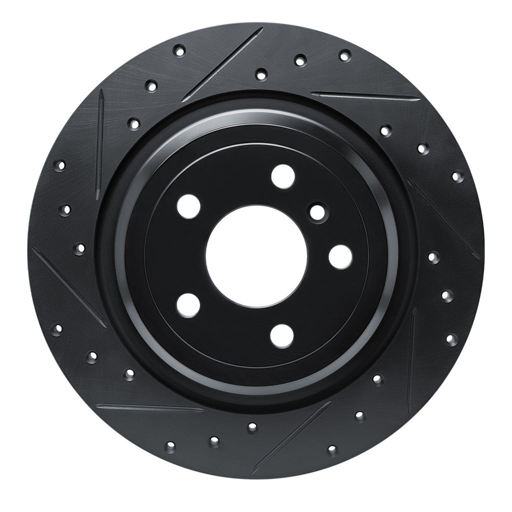 Dynamic Friction 633-63143L - Drilled and Slotted Black Zinc Brake Rotor