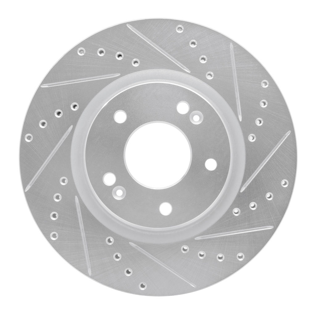 Dynamic Friction 631-03066R - Drilled and Slotted Silver Zinc Brake Rotor