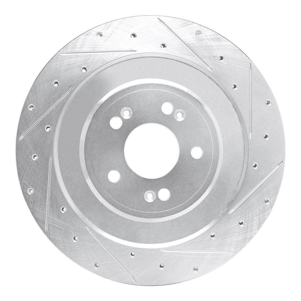 Dynamic Friction 631-10007R - Drilled and Slotted Silver Zinc Brake Rotor