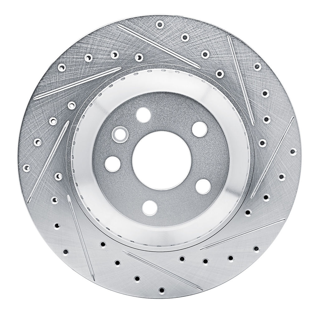 Dynamic Friction 631-11035R - Drilled and Slotted Silver Zinc Brake Rotor