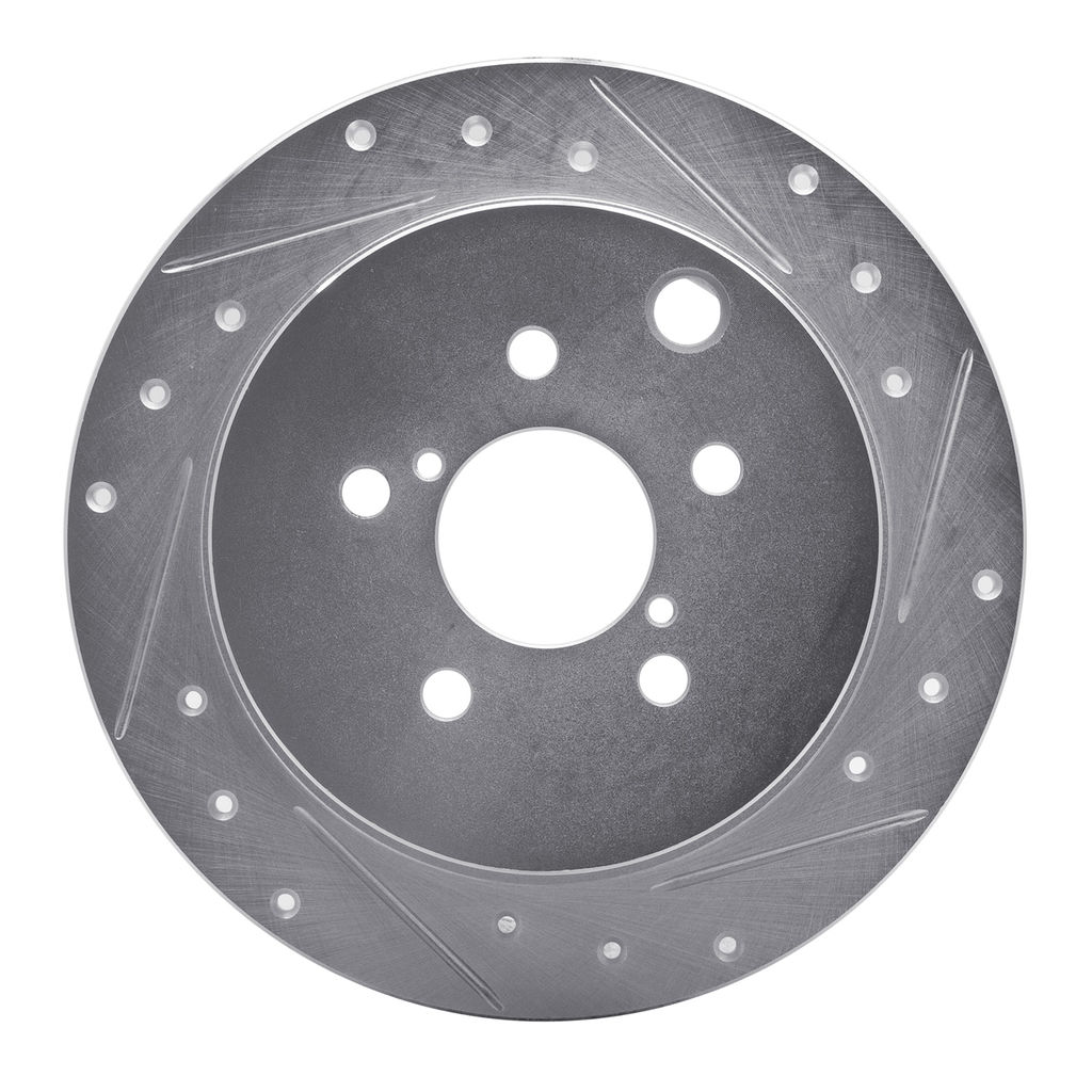 Dynamic Friction 631-13025R - Drilled and Slotted Silver Zinc Brake Rotor