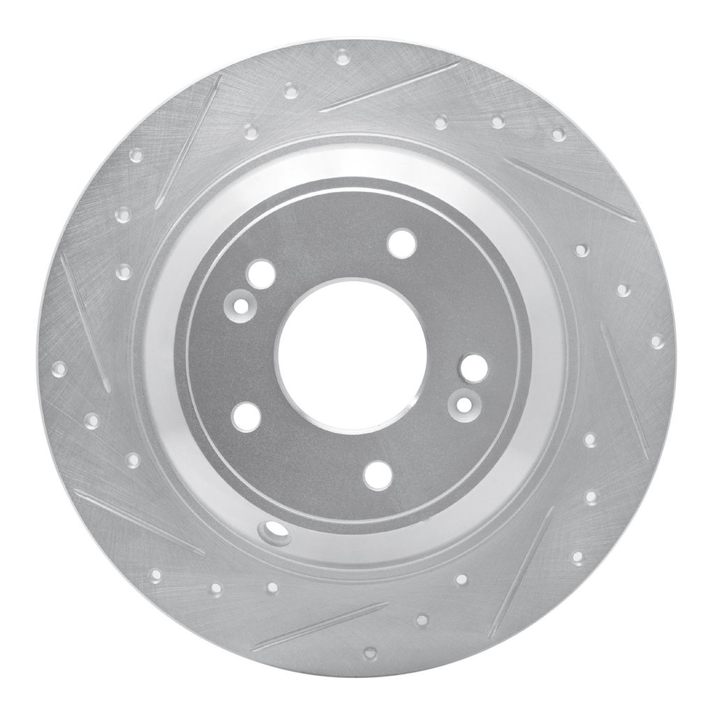 Dynamic Friction 631-21041L - Drilled and Slotted Silver Zinc Brake Rotor