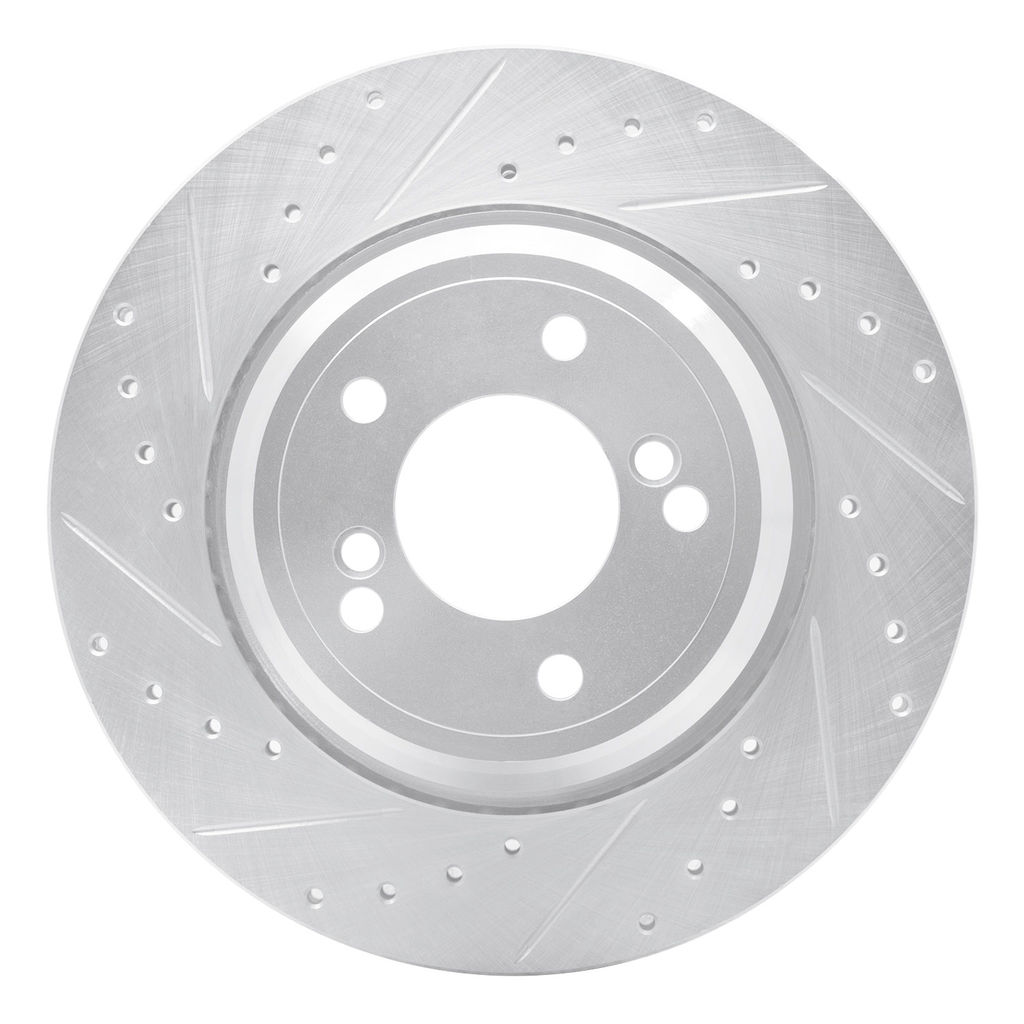 Dynamic Friction 631-31050L - Drilled and Slotted Silver Zinc Brake Rotor