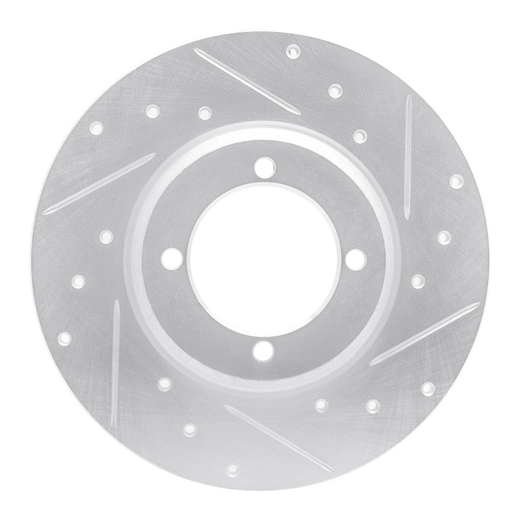 Dynamic Friction 631-40000R - Drilled and Slotted Silver Zinc Brake Rotor