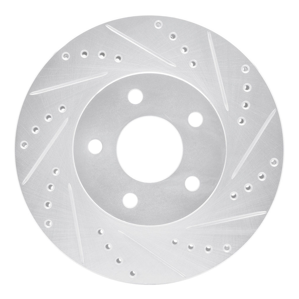 Dynamic Friction 631-47036R - Drilled and Slotted Silver Zinc Brake Rotor