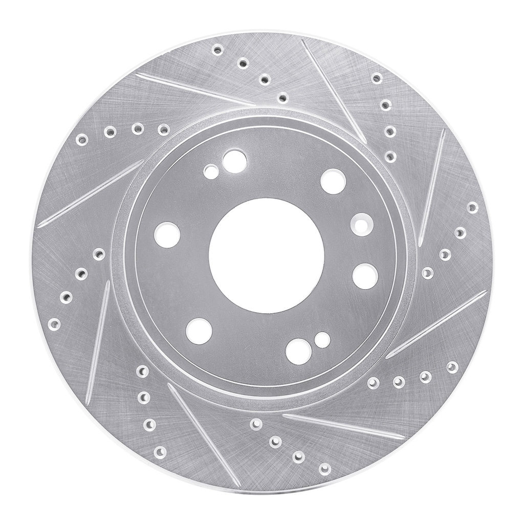 Dynamic Friction 631-48091R - Drilled and Slotted Silver Zinc Brake Rotor
