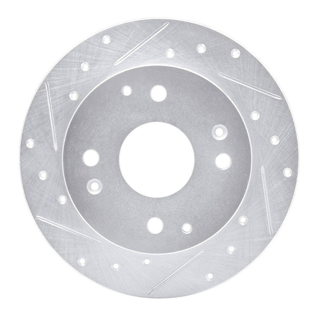 Dynamic Friction 631-58007L - Drilled and Slotted Silver Zinc Brake Rotor