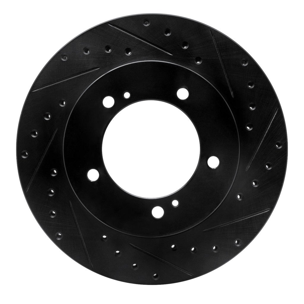 Dynamic Friction 633-01012R - Drilled and Slotted Black Zinc Brake Rotor