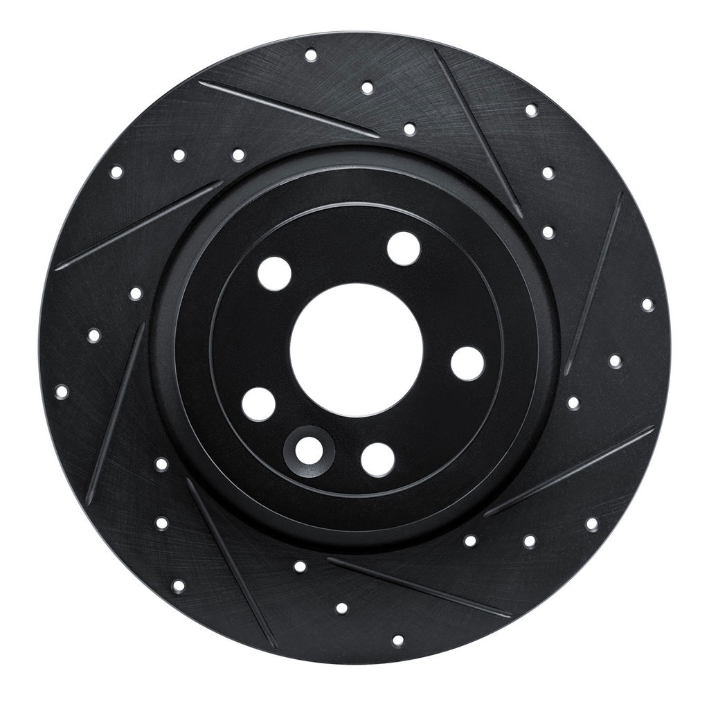Dynamic Friction 633-11028R - Drilled and Slotted Black Zinc Brake Rotor