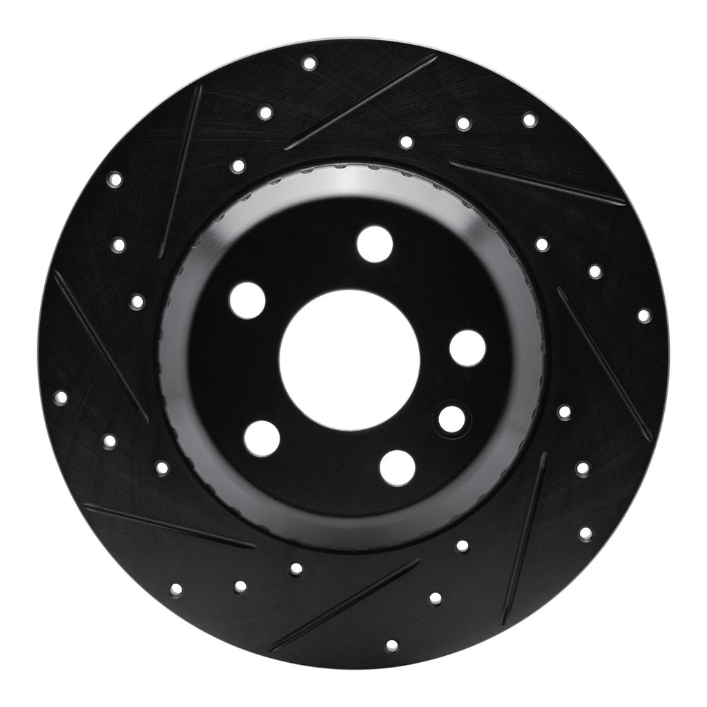 Dynamic Friction 633-11034L - Drilled and Slotted Black Zinc Brake Rotor